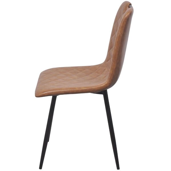 vidaXL Scaune de bucătărie, 2 buc., maro deschis, piele ecologică