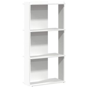 vidaXL Bibliotecă cu 3 niveluri, alb, 60x30x120 cm, lemn de prelucrare