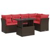 vidaXL Set canapele de grădină cu perne, 6 piese, maro, poliratan