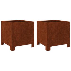 vidaXL Jardiniere de grădină 2 buc 30x30x30 cm Oțel pentru intemperii
