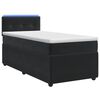 vidaXL Pat boxspring cu saltea cu benzi LED Negru 80 x 200 cm Catifea
