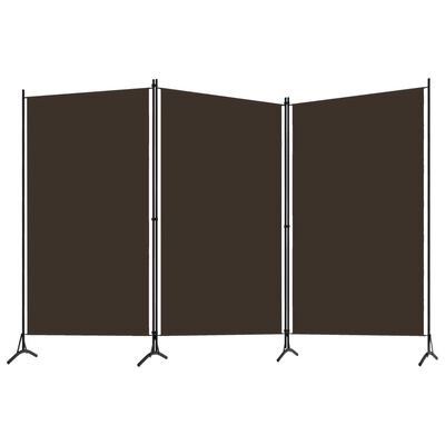 vidaXL Paravan de cameră cu 3 panouri, maro, 260 x 180 cm, textil