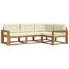 vidaXL Set de canapele de exterior cu pernă 4 pcs Natural și Crem