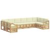vidaXL Set de canapele de exterior 10 buc. Alb și crem Poliester
