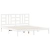 vidaXL Cadru de pat Super King, alb, 180x200 cm, lemn masiv