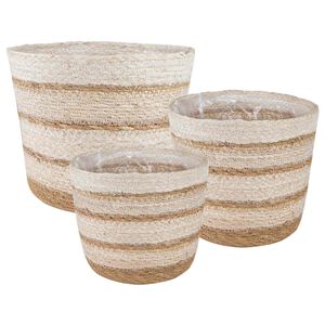 vidaXL 3 buc. Natural, Alb și Bej &Oslash;26 x 19 cm 100% Iarbă de mare