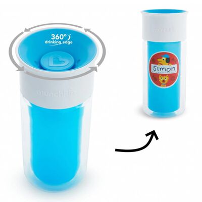430938 Munchkin Insulated Personalised Cup "Miracle 360°" Blue