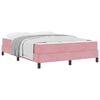 vidaXL Pat cu arcuri cu saltea Roz 140 x 210 cm țesătură