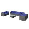 vidaXL Set mobilier de grădină cu perne, 9 piese, gri, poliratan