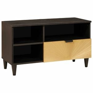 vidaXL Cabinet TV Negru și Aur 80 x 33 x 46 cm Lemn prelucrat