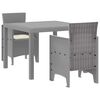 vidaXL Set de masă pentru grădină 3 pcs Gri deschis Polipropilenă