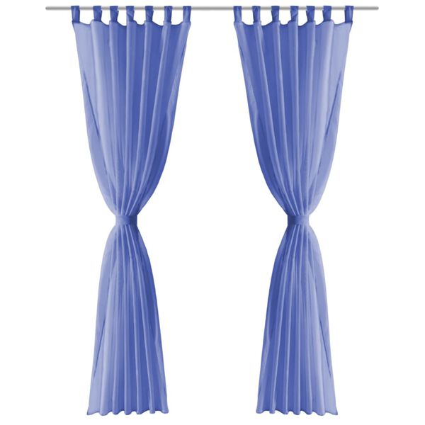 vidaXL Draperii din voal, 2 buc., 140 x 225 cm, albastru regal