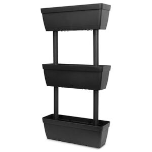 vidaXL Jardinieră de grădină, 3 buc., antracit, 100 cm