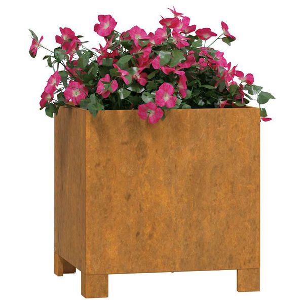 vidaXL Jardinieră cu picioare, 2 buc, ruginiu, 30x30x30cm, oțel corten