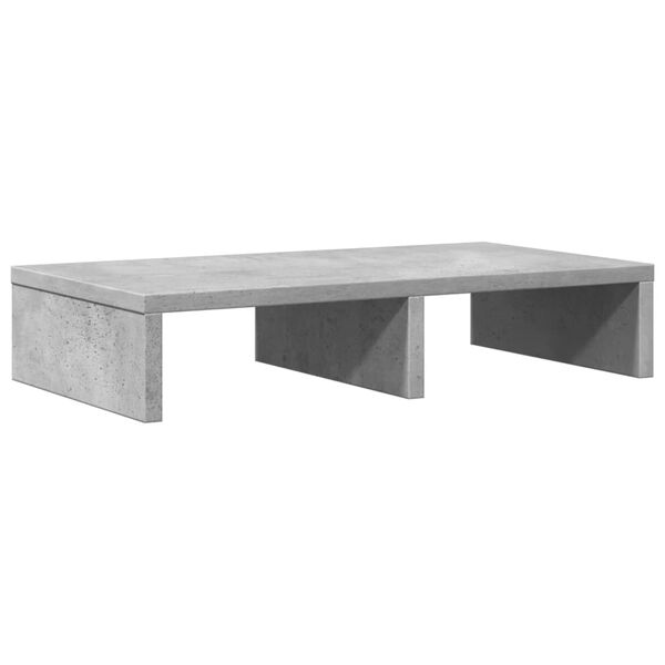 vidaXL Suport de monitor, gri beton, 50x27x10 cm, lemn prelucrat
