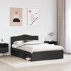 vidaXL Cadru de pat cu headboard Negru 150 x 200 cm Lemn de pin masiv