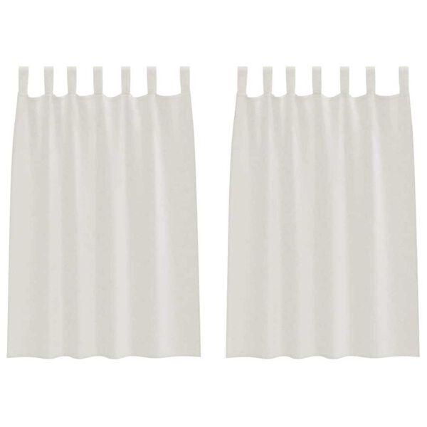 vidaXL Cortină din Voile cu perdele 2 pcs Crem 140 x 140 cm Poliester
