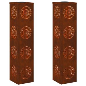vidaXL Lumină LED Solară pentru Alei 2 buc. Alb cald 18 x 18 x 80 cm