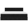 vidaXL Cadru de pat otoman cu saltele, catifea neagră 200x200cm