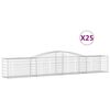 vidaXL Coșuri gabion arcuite 25 buc, 400x50x60/80 cm, fier galvanizat