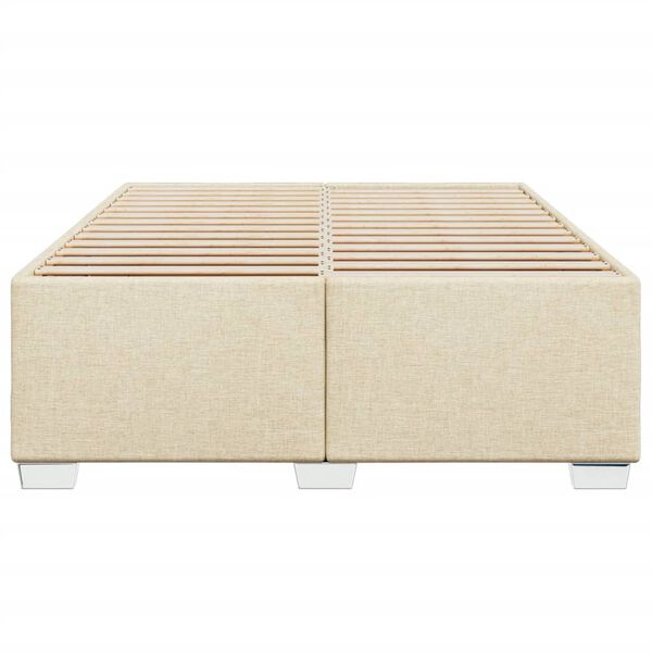 vidaXL Cadru de pat fără saltea, crem, 140x190 cm, textil