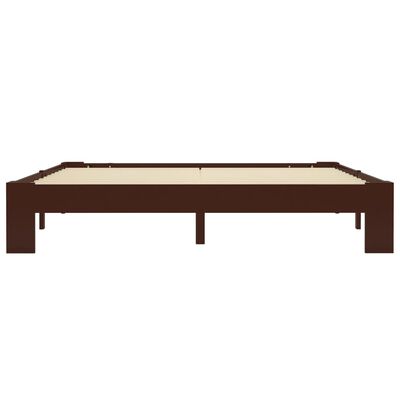 vidaXL Cadru de pat, maro închis, 160 x 200 cm, lemn masiv de pin