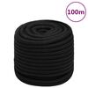 vidaXL Fr&acirc;nghie de lucru, negru, 16 mm, 100 m, poliester