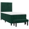 vidaXL Pat box spring cu saltea, verde &icirc;nchis, 90x190 cm, catifea