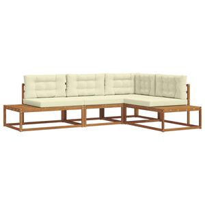 vidaXL Set de canapele de exterior 4 Bucată Natural și Crem