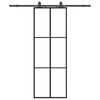 vidaXL Ușă glisantă cu set de feronerie neagră 76x205 cm Sticlă ESG