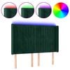 vidaXL Tăblie de pat cu LED, verde &icirc;nchis, 147x16x118/128 cm, catifea