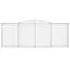 vidaXL Coșuri gabion arcuite 20 buc, 400x50x140/160cm, fier galvanizat