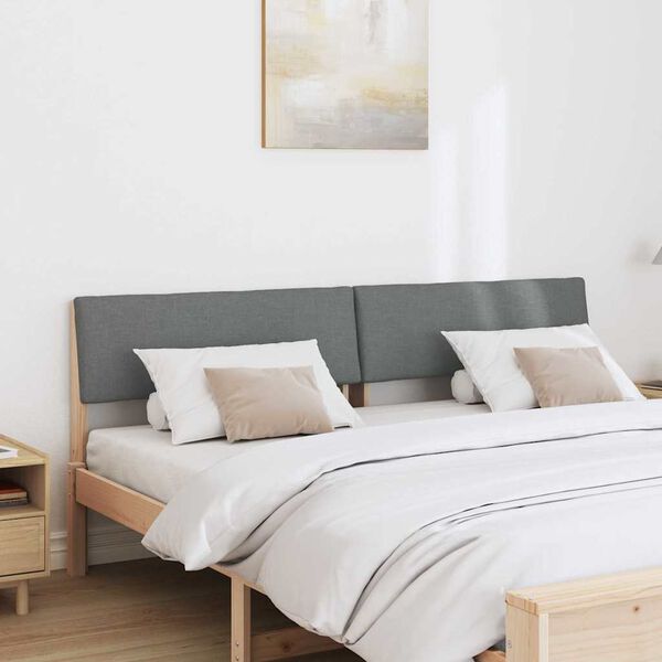 vidaXL Tăblie tapițată Gri &icirc;nchis 200 cm Lemn de pin masiv