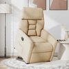 vidaXL Fotoliu rabatabil cu ridicare, crem, microfibră