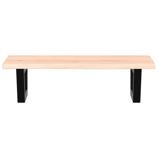 vidaXL Raft pentru lavoar montat pe perete, oțel și lemn masiv stejar