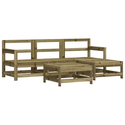 vidaXL Set mobilier de grădină cu perne, 5 piese, lemn de pin tratat