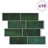 vidaXL Placă de metrou 10 pcs Verde închis 29.4 x 21.4 cm