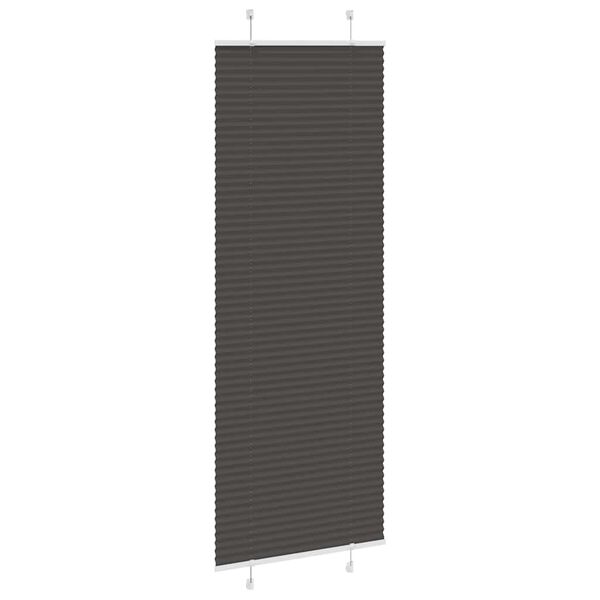 vidaXL Jaluză plisată negru 75x200 cm Lățime țesătură 74,4cm poliester