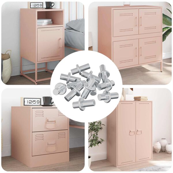 vidaXL Ușă de raft 12 pcs Argintiu 8,6 x 8,6 x 14,6 mm Oțel