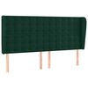 vidaXL Tăblie pat cu aripioare verde &icirc;nchis 183x23x118/128 cm catifea