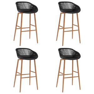 vidaXL Scaune de bar, 4 buc., negru