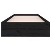 vidaXL Cadru de pat mic single, negru, 75x190 cm, lemn masiv