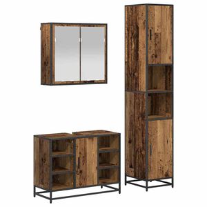 vidaXL Set de mobilier pentru baie 3 buc. Lemn Vechi 80 x 33 x 60 cm