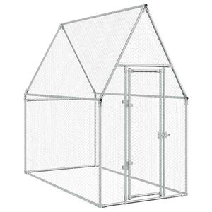 vidaXL Coteț pentru păsări, gri, 200x100x190 cm, oțel galvanizat