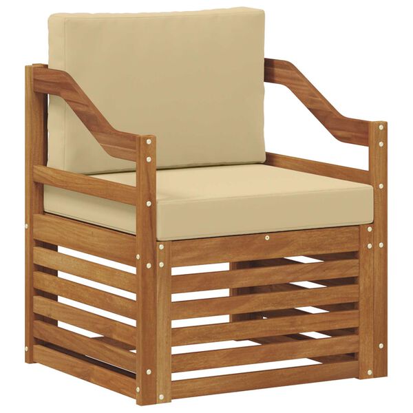 vidaXL Set de canapele de exterior cu pernă natural 67 x 63 x 73 cm