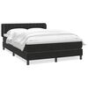 vidaXL Pat box spring cu saltea, negru, 160x210 cm, catifea