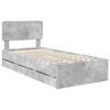vidaXL Cadru de pat cu headboard Gri Beton 75 x 190 cm Lemn prelucrat
