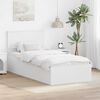 vidaXL Cadru de pat cu headboard Alb 100 x 200 cm Lemn compozit