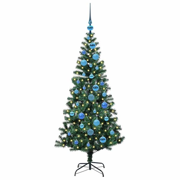 vidaXL Pom de Crăciun artificial pre-iluminat cu 150 LED Verde 150 cm