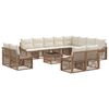 vidaXL Set de canapele pentru grădină 13 pcs Bej poliratan